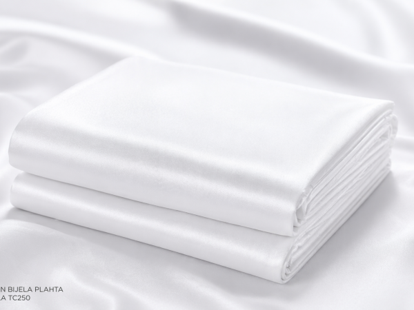 Plahta saten glat bijela Perla TC250