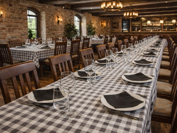 Sivi karirani stolnjak