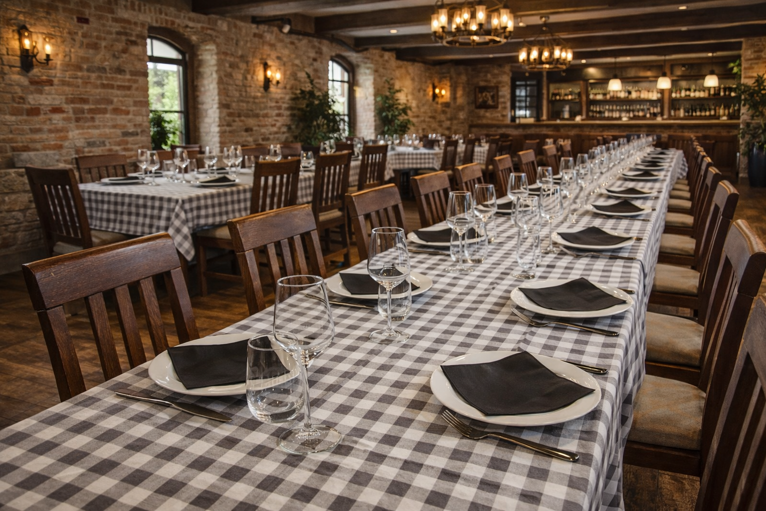 Sivi karirani stolnjak