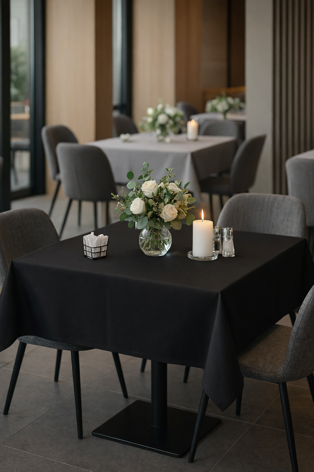 Crni damast stolnjak