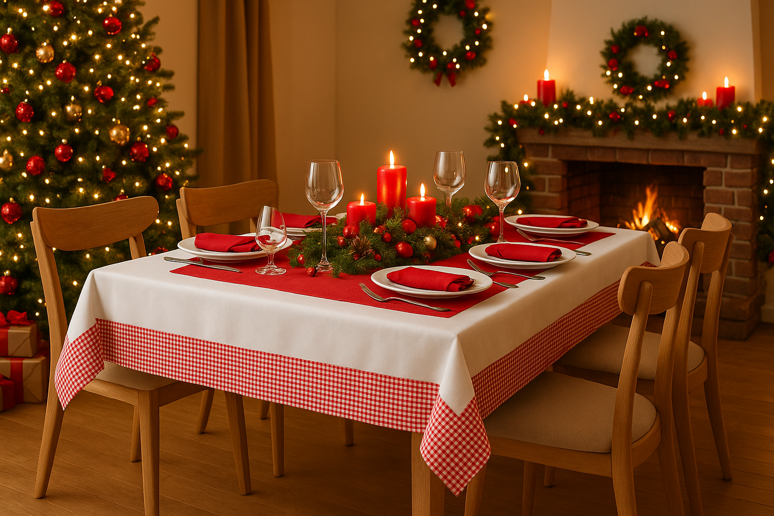 božićni stolnjak s bordurom Hever božićni stolnjak s bordurom Hever