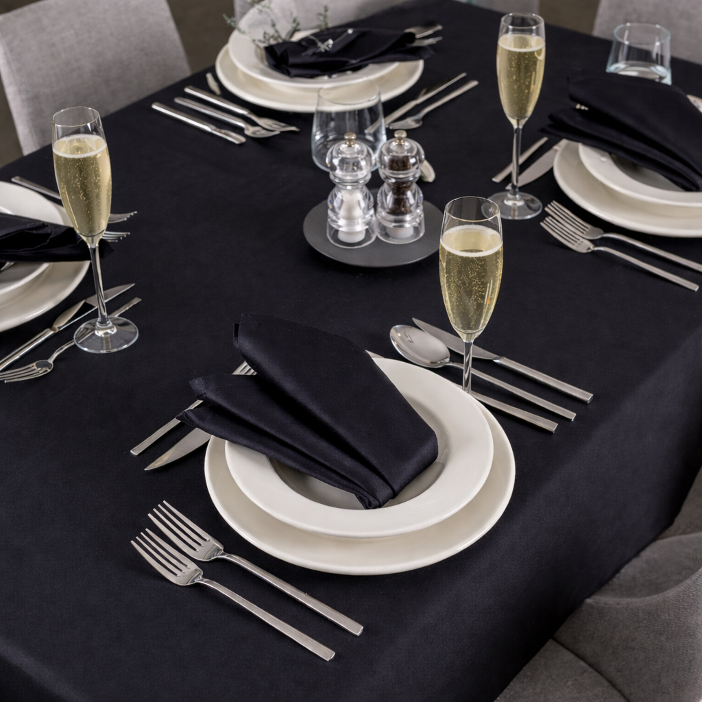 damast crni stolnjaci