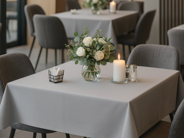 Stolnjak damast Kristal, glat sivi