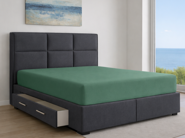 Plahta saten s gumom TC250 zelena