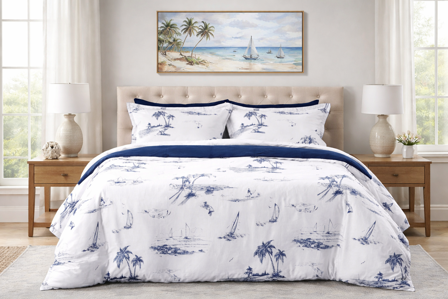 Posteljina nautika saten